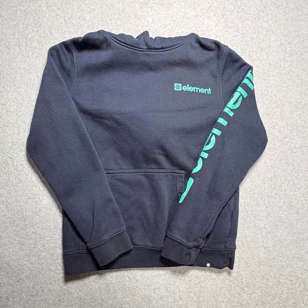 Element Boys Navy Mountain Graphic Pullover Hoodie Size L 14 Skate Sweatshirt